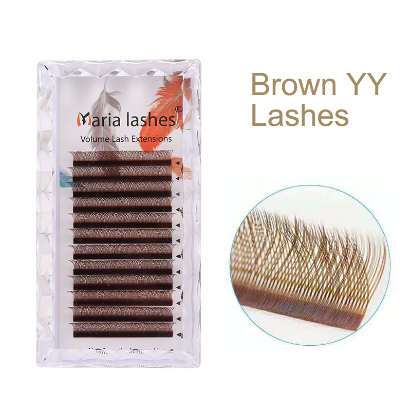 Eyelash Extension Human Hair - ماريا براون YY على شكل رمش