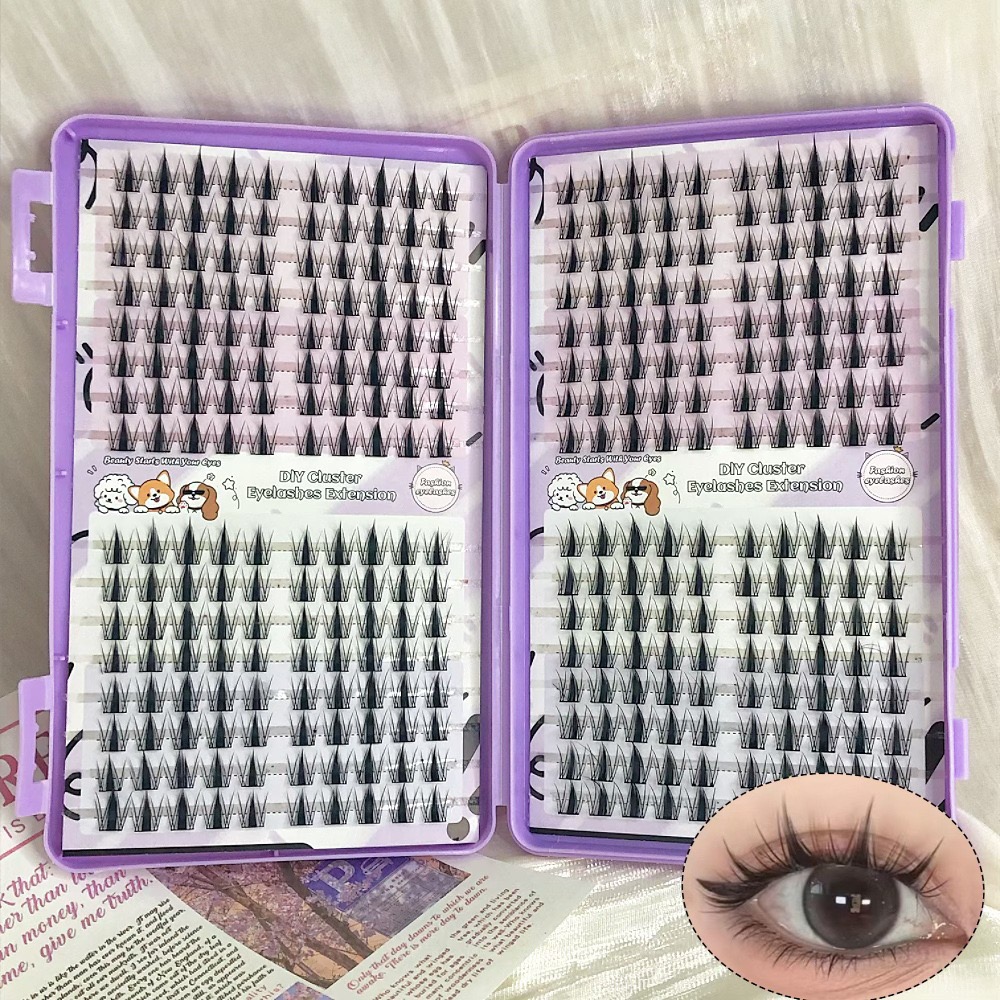 Eyelash Extension Japan - رموش مانغا كلاستر شارب 320 قطعة،