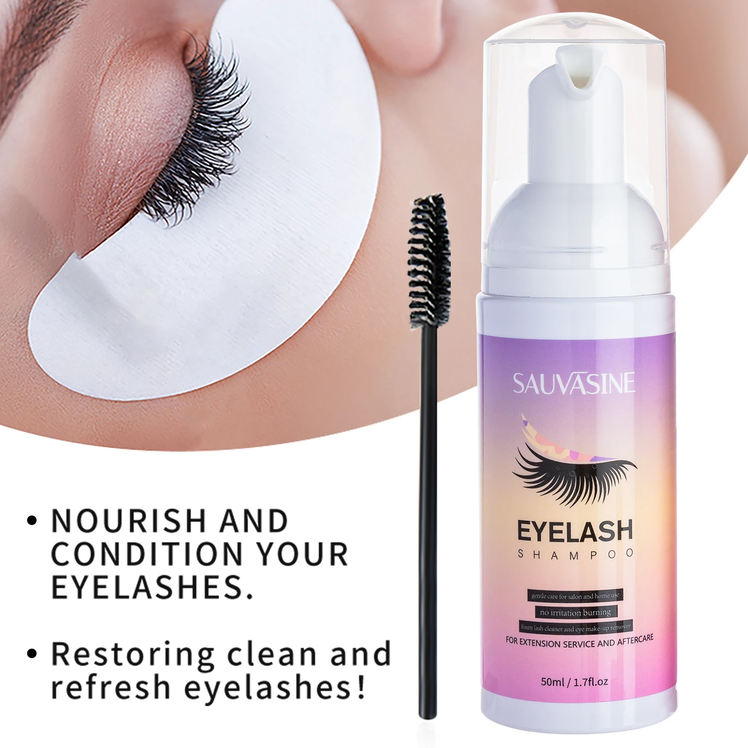 5/10 قطعة 50 مللي رمش تمديد شا - مراجعة Eyelash Extension Foam Cleanser وسعره