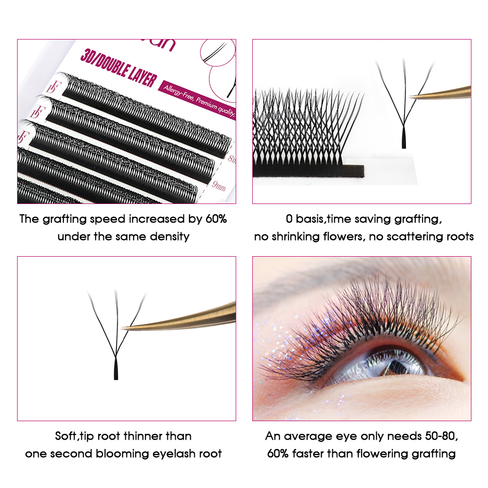 وصلات رموش على شكل FADVAN 6D-W - مراجعة Eyelash Extension Fan وسعره