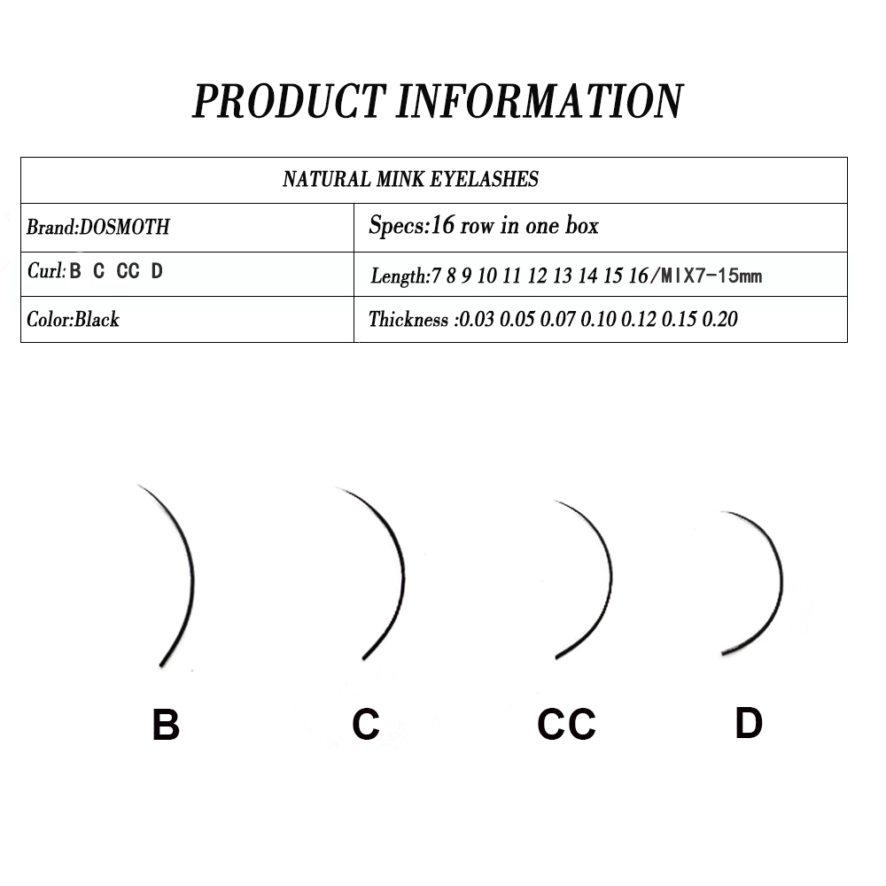 DOSMOTH 10 صناديق 16 صفوف 7-16 - مراجعة Eyelash Extension Human Hair وسعره