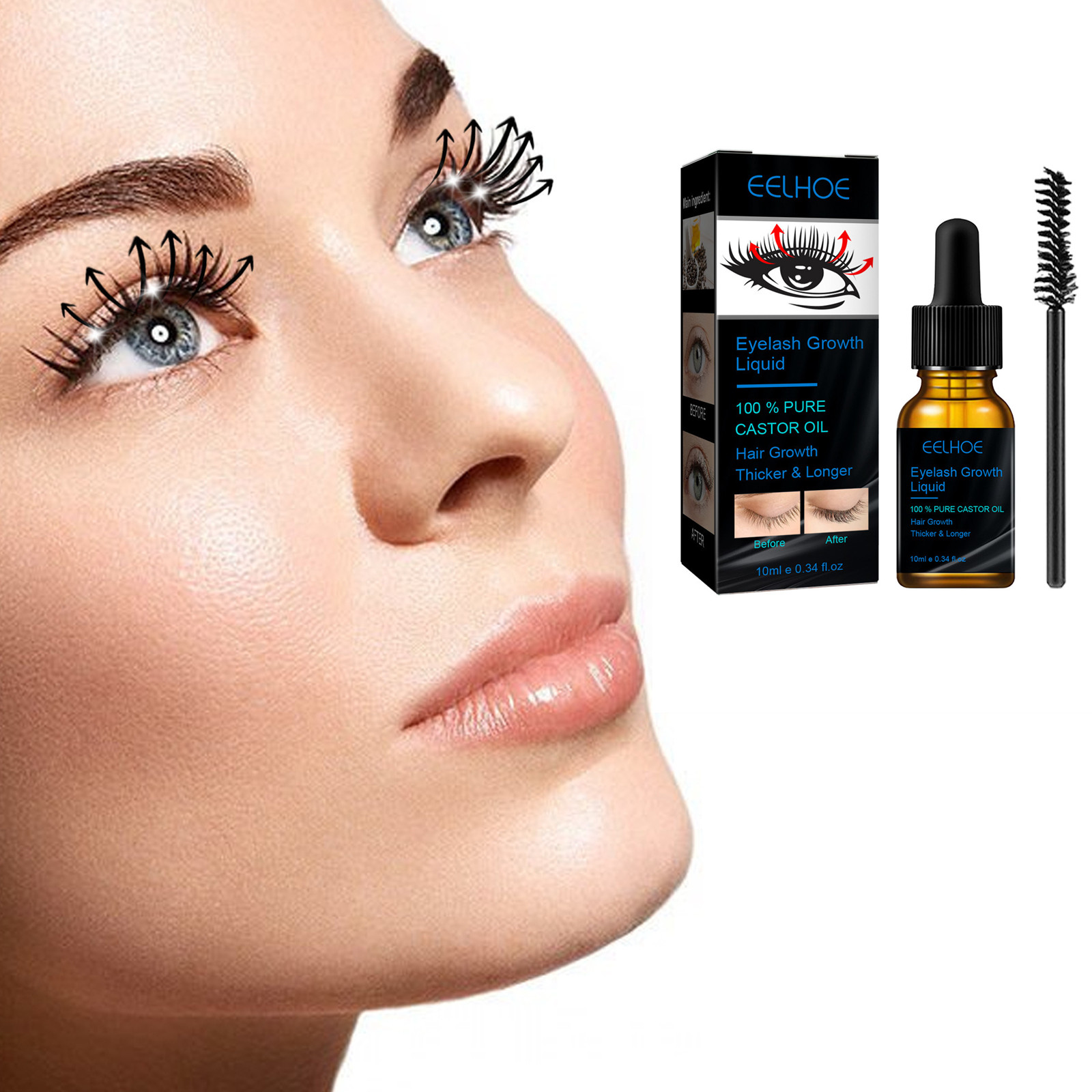 سيروم نمو الرموش بزيت الخروع ل - مراجعة Eyelash Extension Human Hair وسعره